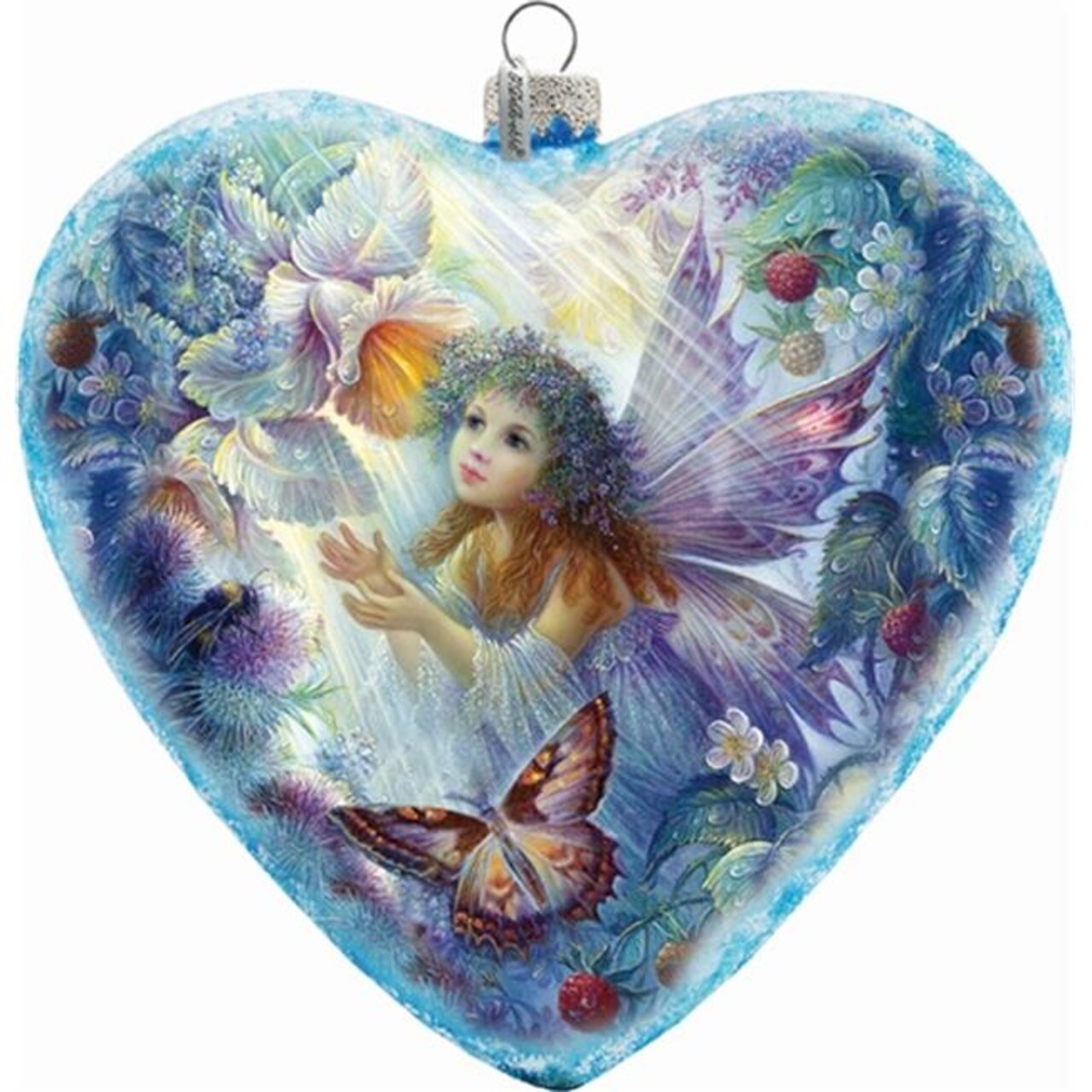 G.Debrekht 738-084 Holiday Splendor Glass Heart Flower Fairy XLG 5.5 in. - Glass Ornament